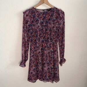 Banana Republic Long Sleeve Floral Mini Dress - Abstract Print - Small